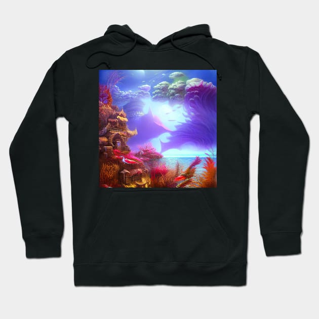 Fantasy Imaginary Seascape, Amazing Nature Hoodie by Promen Art